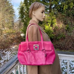 DOONEY & BOURKE PINK LEATHER SATCHEL SHOULDER BAG
